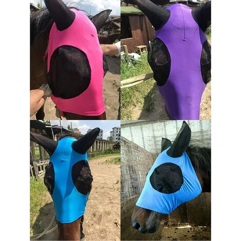 ECHOO Masque Anti-mouches Pour Chevaux,Masques Anti-mouches Pour Chevaux Avec Oreilles,Masque Anti-mouches En Lycra Lisse Et élastique,Protection équestre Et UV 6 ECHOO Masque Anti-mouches Pour Chevaux,Masques Anti-mouches Pour Chevaux Avec Oreilles,Masque Anti-mouches En Lycra Lisse Et élastique,Protection équestre Et UV – Image 4