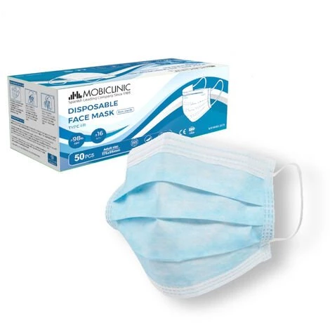 50 Masques Chirurgicaux Type IIR | 0,13€/ Pièce | Sans Graphène | 3 Couches | Jetables | 1 Boîte De 50 Pcs | Mobiclinic 3 50 Masques Chirurgicaux Type IIR | 0,13€/ Pièce | Sans Graphène | 3 Couches | Jetables | 1 Boîte De 50 Pcs | Mobiclinic