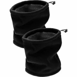 ILOVEMILAN 2 Pièces Polaire écharpe Polaire Coupe-vent Ski Masque Facial Lourd Hiver Foulard Pour Ski Randonnée Cyclisme Escalade (noir + Noir)