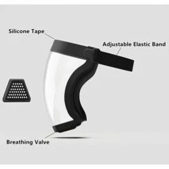 ALMI Masque Facial Transparent Anti-buée Unisexe Pour Cyclisme. étanchéité Durable Et Sûre. Protection Du Visage. Anti-sable (Noir) -Protection des voies respiratoires Soldes 46296480 2