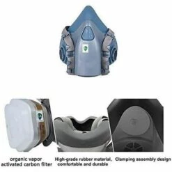 BARES 7 En 1 Demi-couverture 7502, Pour La Peinture, Le Polissage à La Machine, Le Soudage, Le Travail Des Mines De Charbon, Les Produits Chimiques, Le Travail Du Bois -Protection des voies respiratoires Soldes 46376606 4