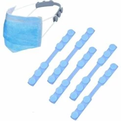 Kueatily Masque En Silicone Réglable 5PCS Avec Boucle D'extension (bleu)