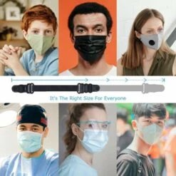 Attache Masque,Crochet Masque,Extenseur Masque,Attache Masque Chirurgical Pour Toutes Tailles, Réduit La Pression Et Améliore Le Confort 14 à 21cm Fontainebleau 5Pcs Noir -Protection des voies respiratoires Soldes 46473020 4