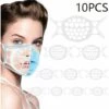 Cadre De Support Interne En Silicone 3D Pour Masque,Créer Plus D'espace Respiratoire,Soulage La Douleur à La Pression Protecteur D'oreille à Boucle Réglab Ensemble De Réutilisable Et Lavable 14.5*7.5cm Fontainebleau 10Pcs Blanc -Protection des voies respiratoires Soldes 46473060 1