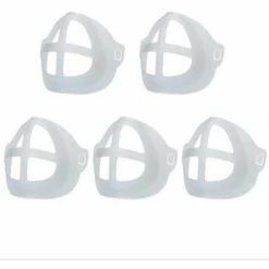 3D Cadre De Support Intérieur Masque En Silicone Avec Cadre Intérieur Masque Supports De Protection Pour Rouge à LèVres Gardez Le Tissu Hors De La Bouche Pour Créer Plus L'espace De Respiratoire 10*8.5*3cm Fontainebleau 5Pcs Blanc