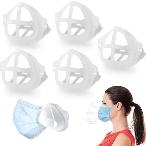 3D Cadre De Support Intérieur Masque En Silicone Avec Cadre Intérieur Masque Supports De Protection Pour Rouge à LèVres Gardez Le Tissu Hors De La Bouche Pour Créer Plus L'espace De Respiratoire 10*8.5*3cm Fontainebleau 5Pcs Blanc 6 3D Cadre De Support Intérieur Masque En Silicone Avec Cadre Intérieur Masque Supports De Protection Pour Rouge à LèVres Gardez Le Tissu Hors De La Bouche Pour Créer Plus L'espace De Respiratoire 10*8.5*3cm Fontainebleau 5Pcs Blanc – Image 4