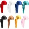MODOU Casquette Soyeuse De Qualité Supérieure 8PCS Pour Hommes Ou Femmes, Vagues, Plusieurs Couleurs, Couvre-chefs à Longue Queue En Satin, 8 Paquets -Protection des voies respiratoires Soldes 46557631 1
