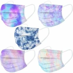 Adultes Visage Tissu Impression De Mode Multicolore 3 Couches Anti-poussière Visière Bouche Visage Jetable Confort Pour Hommes Et Femmes Triomphe 50 Pièces