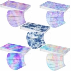 Adultes Visage Tissu Impression De Mode Multicolore 3 Couches Anti-poussière Visière Bouche Visage Jetable Confort Pour Hommes Et Femmes Triomphe 50 Pièces -Protection des voies respiratoires Soldes 46607373 5