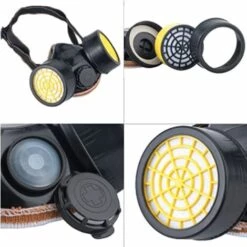 Masque Respiratoire Réutilisable, Triomphe Protection Masque à Double Filtration Contre Vapeur Toxique, Anti Poussière Anti Gaz Masque Chimique Pour Peinture Travaux Bricolage Ponçage (Noir) -Protection des voies respiratoires Soldes 46607375 3