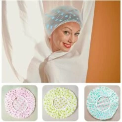 Bonnet De Douche 3 Pièces Triomphe, Imperméable Bonnet De Bain élastiques Chapeau Réutilisables, Grand Accessoire Cheveux Douche Pour Les Femmes Filles De Douche Spa Salonbleu + Vert + Rose -Protection des voies respiratoires Soldes 46607396 4
