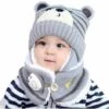 SUPERMARKET Enfants Chapeau Hiver Chaud Chapeau Tricoté Bonnet Chapeau Capuche Tricoté Chapeaux Hiver Chapeau Earflap (6-24 Mois),Gris，Superma