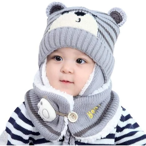 SUPERMARKET Enfants Chapeau Hiver Chaud Chapeau Tricoté Bonnet Chapeau Capuche Tricoté Chapeaux Hiver Chapeau Earflap (6-24 Mois),Gris,Superma 3 SUPERMARKET Enfants Chapeau Hiver Chaud Chapeau Tricoté Bonnet Chapeau Capuche Tricoté Chapeaux Hiver Chapeau Earflap (6-24 Mois),Gris,Superma