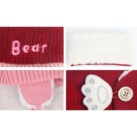 SUPERMARKET Enfants Chapeau Hiver Chaud Chapeau Tricoté Bonnet Chapeau Capuche Tricoté Chapeaux Hiver Chapeau Earflap (6-24 Mois),Gris,Superma 7 SUPERMARKET Enfants Chapeau Hiver Chaud Chapeau Tricoté Bonnet Chapeau Capuche Tricoté Chapeaux Hiver Chapeau Earflap (6-24 Mois),Gris,Superma – Image 5