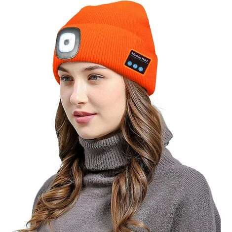 SUPERMARKET LED Bluetooth 5.0 Bonnet Chapeau, Haut-Parleur Stéréo Intégré Et Micro, Hiver Chaud Tricoté Eclairage Sans Fil Bluetooth Casque Musique Chapeau Pour La Course à Pied, Randonnée, Cadeau De Noël,Superma 4 SUPERMARKET LED Bluetooth 5.0 Bonnet Chapeau, Haut-Parleur Stéréo Intégré Et Micro, Hiver Chaud Tricoté Eclairage Sans Fil Bluetooth Casque Musique Chapeau Pour La Course à Pied, Randonnée, Cadeau De Noël,Superma – Image 2