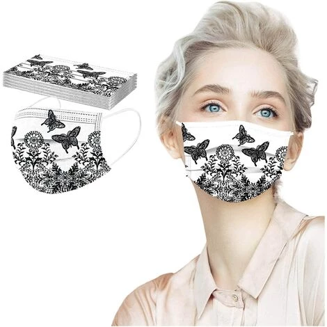 Tissu Adulte Non-tissé 3 Plis Protection Faciale Motif Imprimé Dentelle Couvre-Chef Visage Foulard Course Pied Randonnée Pour Hommes Femmes Adolescents,Irisfr(50pcs) 5 Tissu Adulte Non-tissé 3 Plis Protection Faciale Motif Imprimé Dentelle Couvre-Chef Visage Foulard Course Pied Randonnée Pour Hommes Femmes Adolescents,Irisfr(50pcs) – Image 3
