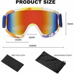 TINOR Masque De Ski, Lunettes De Ski, Lunettes De Snowboard, Matériau PC, Anti-Ultraviolet, Design Respirant, Durable, Pour Ski, Patinage, Escalade, Cyclisme, Les Hommes, Les Femmes (1 Pièce, Bleu) -Protection des voies respiratoires Soldes 47185795 5