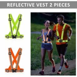 Gilet Réfléchissant Gilet De Sécurité,Betterlife Réglables Et Elastiques Dispositifs Réfléchissants Running Avec 2 Pièces Bracelets Réfléchissants Brassard Sécurité Pour Le Vélo, La Marche, La Course（vert） -Protection des voies respiratoires Soldes 47292643 3