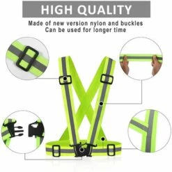 Gilet Réfléchissant Gilet De Sécurité,Betterlife Réglables Et Elastiques Dispositifs Réfléchissants Running Avec 2 Pièces Bracelets Réfléchissants Brassard Sécurité Pour Le Vélo, La Marche, La Course（vert） -Protection des voies respiratoires Soldes 47292643 5