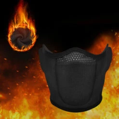 ASUPERMALL Coupe-Vent Thermique Polaire Cyclisme Visage Couverture Oreille Couvre Bandana Pour Sport De Plein Air Moto Course Randonnee Ski Snowboard,Noir -Protection des voies respiratoires Soldes 47309663 4