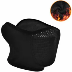 ASUPERMALL Coupe-Vent Thermique Polaire Cyclisme Visage Couverture Oreille Couvre Bandana Pour Sport De Plein Air Moto Course Randonnee Ski Snowboard,Noir -Protection des voies respiratoires Soldes 47309663 5