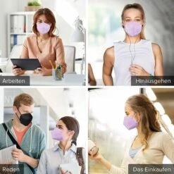 GUAZHUNIFR Masque Facial Protecteur à 5 Couches FFP2/KN95, Certifié CE, Rose Guazhuni (20 Pièces/boîte) -Protection des voies respiratoires Soldes 47740440 4