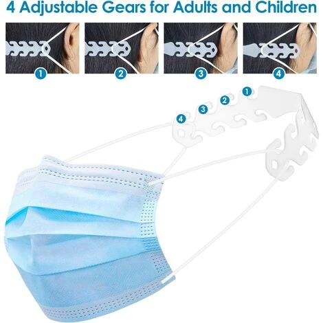 TINOR Anti-Serrage Masque Sangle, 5 Pcs Crochet Antidérapant Boucles De Suspension Fixateur, Masque Extender Réglable Pour Prévention Des Maux Oreilles Et Visage 4 TINOR Anti-Serrage Masque Sangle, 5 Pcs Crochet Antidérapant Boucles De Suspension Fixateur, Masque Extender Réglable Pour Prévention Des Maux Oreilles Et Visage – Image 2