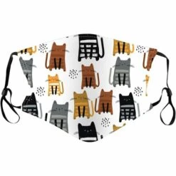 ALMI 5PCS Enfant Lavable Fille Garcon Tissu Reutilisable Coton Ajustable Original Mignon Dessins Animés. Imprimé Papillon Anti-Pollution Anti-Poussière Adolescents École Activités (A04) -Protection des voies respiratoires Soldes 47747937 3