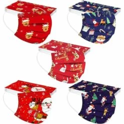 TANABATA 50Pcs Enfant Jetable 3 Couches Filtre. Mignonne Facial Imprimé Sport Anti-poussière Les Extérieurs Bandana.Confortable Respirable écharpe Animaux