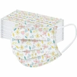 TANABATA 50 Pièces Enfant_Masque_Tissu Non-tissé 3 Plis Protection Faciale Jetable Antipoussière Doux Respirant Haute Qualité Plein Air Hommes Et Femmes Mignonne Impression Bandeaux Pour