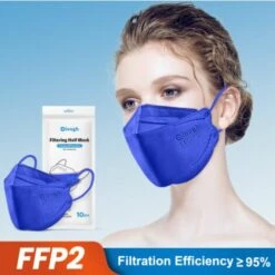 SUN FLOWER 20 Stück FFP2 Mundschutzmaske,Mund- Und Nasenschutz Einwegmasken Mit 4-lagiger Filterun，bleu -Protection des voies respiratoires Soldes 47936637 3