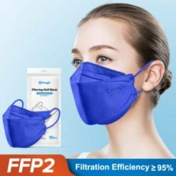 SUN FLOWER 20 Stück FFP2 Mundschutzmaske,Mund- Und Nasenschutz Einwegmasken Mit 4-lagiger Filterun，bleu -Protection des voies respiratoires Soldes 47936637 4