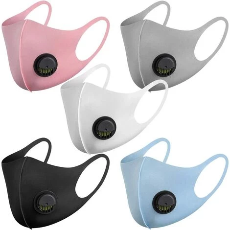 Masque Facial En Tissu Respirant, Avec Valve D'air Et Boucles D'oreilles, Réutilisable, Doux, Lavable, Durable Pour Un Usage Quotidien Public 5 Couleurs Fontainebleau 5Pcs 3 Masque Facial En Tissu Respirant, Avec Valve D'air Et Boucles D'oreilles, Réutilisable, Doux, Lavable, Durable Pour Un Usage Quotidien Public 5 Couleurs Fontainebleau 5Pcs