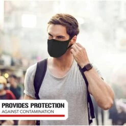 Masques En Tissu Coton Protection De La Bouche Et Du Nez Masques Lavable Durable, Car Réutilisable Fontainebleau 10Pcs Noir -Protection des voies respiratoires Soldes 48221860 3