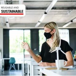 Masques En Tissu Coton Protection De La Bouche Et Du Nez Masques Lavable Durable, Car Réutilisable Fontainebleau 10Pcs Noir -Protection des voies respiratoires Soldes 48221860 4