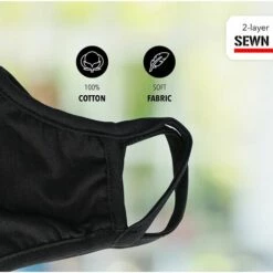 Masques En Tissu Coton Protection De La Bouche Et Du Nez Masques Lavable Durable, Car Réutilisable Fontainebleau 10Pcs Noir -Protection des voies respiratoires Soldes 48221860 5