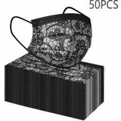 Imprimé En Dentelle Adulte Masque Jetable, Anti-Poussière Respirable Earloop Bouche Masque De Visage, Le Masque De Bon Confort Masque Écharpe Bandana Fontainebleau 50Pcs