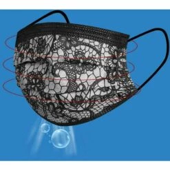 Imprimé En Dentelle Adulte Masque Jetable, Anti-Poussière Respirable Earloop Bouche Masque De Visage, Le Masque De Bon Confort Masque Écharpe Bandana Fontainebleau 50Pcs -Protection des voies respiratoires Soldes 48221863 5
