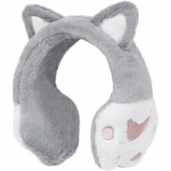 Hiver Mignon Motif De Chat Cache Oreilles En Peluche Pour Femmes Filles Chauffe Triomphe-Oreille Epais Chaud D'hiver Douce Cache-oreilles Coupe-vent Accessoire D'hiver Pour Ski Cyclisme Camping Cadeau Noël（Gris） -Protection des voies respiratoires Soldes 48333961 3