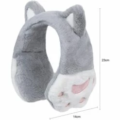 Hiver Mignon Motif De Chat Cache Oreilles En Peluche Pour Femmes Filles Chauffe Triomphe-Oreille Epais Chaud D'hiver Douce Cache-oreilles Coupe-vent Accessoire D'hiver Pour Ski Cyclisme Camping Cadeau Noël（Gris） -Protection des voies respiratoires Soldes 48333961 5