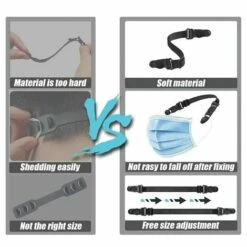 THSINDE Porte-masque Arrière De La Tête 10 Pièces Extension De Masque Réglable élastique Antidérapant Porte-masque Masque Crochet Masque Avec Cou -Protection des voies respiratoires Soldes 48588533 3