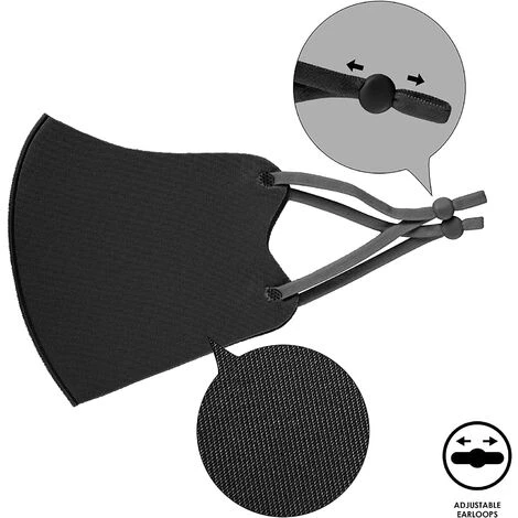 SUPERMARKET Lot De 3 Masques Réutilisables En Tissu Pour Enfants, Avec Boucles D'oreilles, Respirants, Doux, Lavables, Durables Pour Un Usage Public Quotidien, Noir,Superma 5 SUPERMARKET Lot De 3 Masques Réutilisables En Tissu Pour Enfants, Avec Boucles D'oreilles, Respirants, Doux, Lavables, Durables Pour Un Usage Public Quotidien, Noir,Superma – Image 3