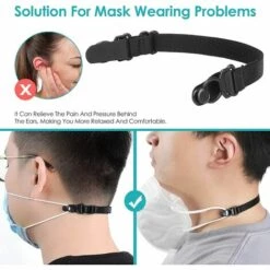 SUPERMARKET Lot De 10 Attache Masque, Extension De Masque, Bouton Fermement Fixé Et Régable Régable En Durable Pour Tout Le Monde, Longueur Réglable De 14.5 Cm à 20.3 Cm，Superma -Protection des voies respiratoires Soldes 48636103 4