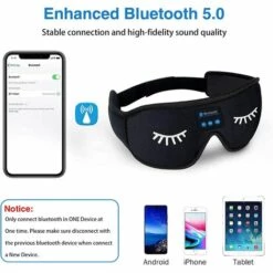 TINOR Masque De Sommeil Bluetooth Casque De Sommeil Sans Fil 3D Couteurs Bluetooth Casque Anti Bruit Pour Dormir Masque De Nuit Hand Make Respirant Ultra-Douce Cache Yeux Ergonomique -Protection des voies respiratoires Soldes 48730740 4