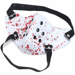 THSINDE Masque Gothique Masque En Cuir Rivet Demi Masque Halloween Costume Cosplay,rouge
