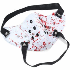 THSINDE Masque Gothique Masque En Cuir Rivet Demi Masque Halloween Costume Cosplay,rouge -Protection des voies respiratoires Soldes 48883398 4