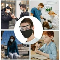 Visière De Protection Réutilisable En Gris，Betterlife Unisexe Anti Pollution Tissu Protection Bouche Visage Lavable Couche De Protection Jardinage Réutilisabl（4 Pièces*masques, 10 Pièces*filtres PM2.5） -Protection des voies respiratoires Soldes 48925116 5