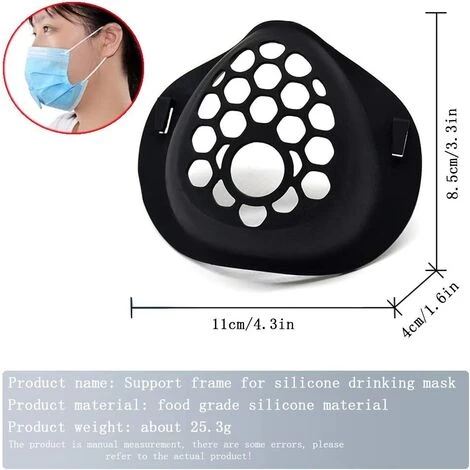 Lot De 6 Supports 3D En Silicone Pour Masque, Betterlife Rouge à Lèvres, Support Intérieur De Coussin (noir) 4 Lot De 6 Supports 3D En Silicone Pour Masque, Betterlife Rouge à Lèvres, Support Intérieur De Coussin (noir) – Image 2