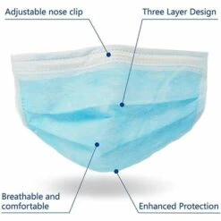 DEVENIRRICHE 50 Masques Protections Jetables Non Tissées Anti-poussière 3 Couches -Protection des voies respiratoires Soldes 49095890 5