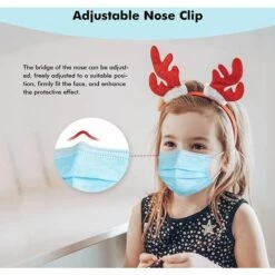 GDRHVFD 50 Pièces Masques Enfants Jetable Rose/Bleu/Couleur - 3 Couches Pour Enfants Certifié Ce Masques De Protection Jetables Face Scarf Animé Mignon Imprimé Dessin -Protection des voies respiratoires Soldes 49096050 3